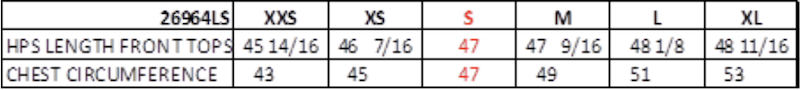 Size chart