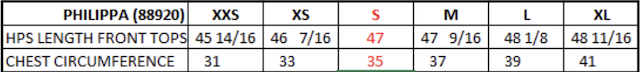 Size chart