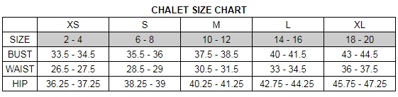 Lyra Size Chart