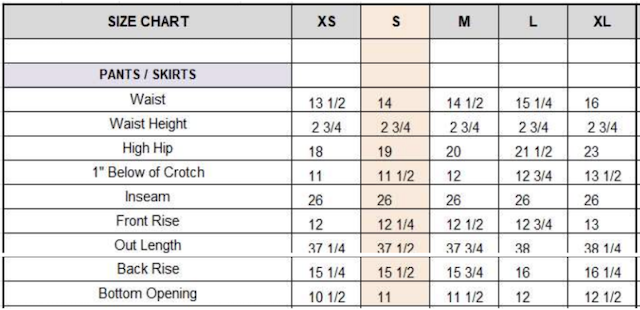Size chart