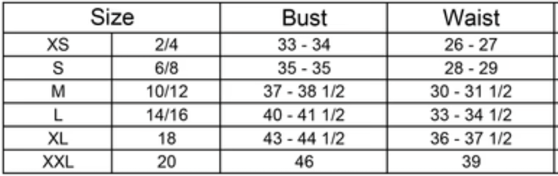 Size chart