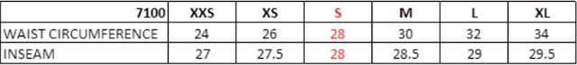 Size chart