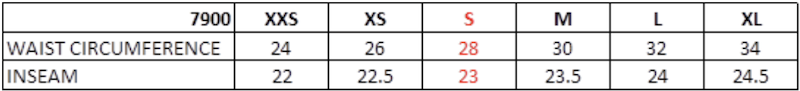 Size chart