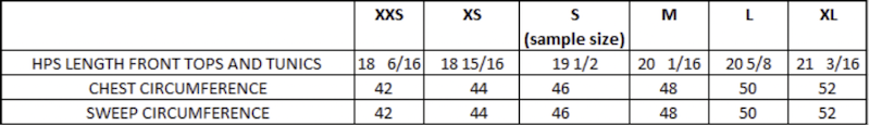 Size chart