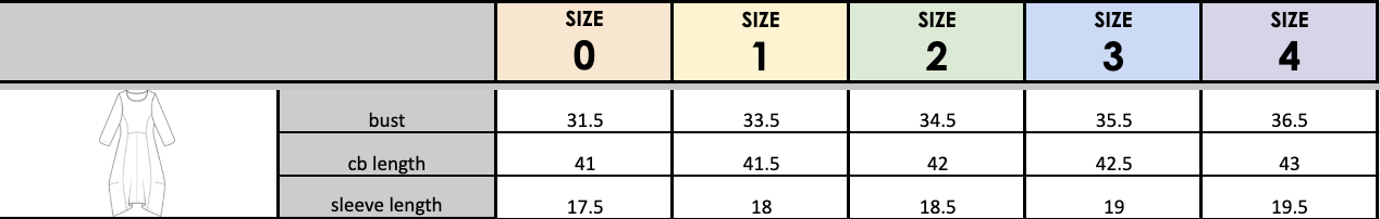 Size chart