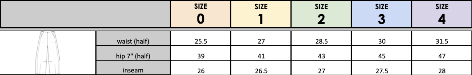 Size chart