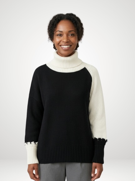 2 Tone Turtle Neck by Planet by Lauren G