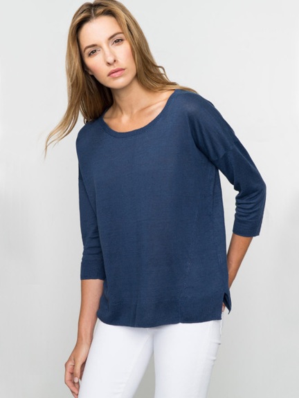 Relaxed Pullover by Kinross Cashmere at Hello Boutique
