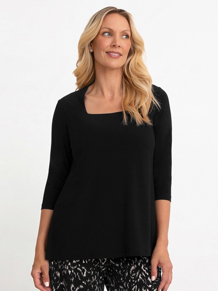 3/4 Sleeve Square Neck Top by Sympli