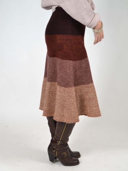 A-line Stripe Sweater Skirt by Butapana