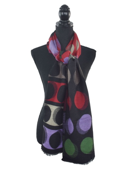 Abacus Colorblock Dot Scarf by Dupatta Designs