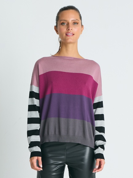 All Striped Crewneck Sweater by Planet by Lauren G