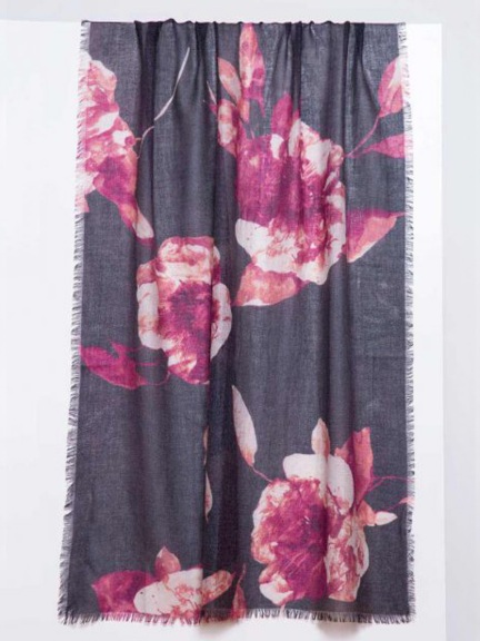 Autumn Bloom Print Scarf by Kinross Cashmere