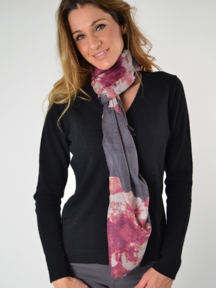 Autumn Bloom Print Scarf by Kinross Cashmere