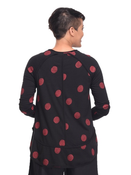Black Presley Top, Red Thumbprint by Snapdragon & Twig