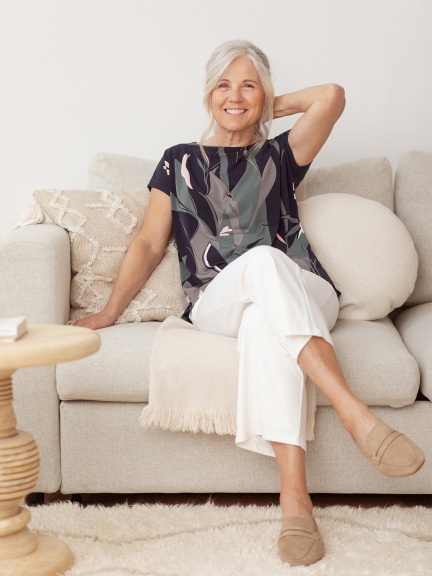 Boatneck Dolman Top Cap Sleeve by Sympli