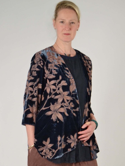 Branching Floral Cut Velvet Jacket by Aris A.