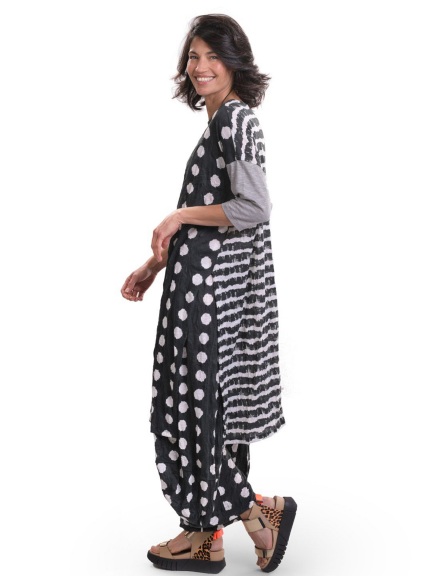 Charcoal Dot & Stripe Tunic by Alembika