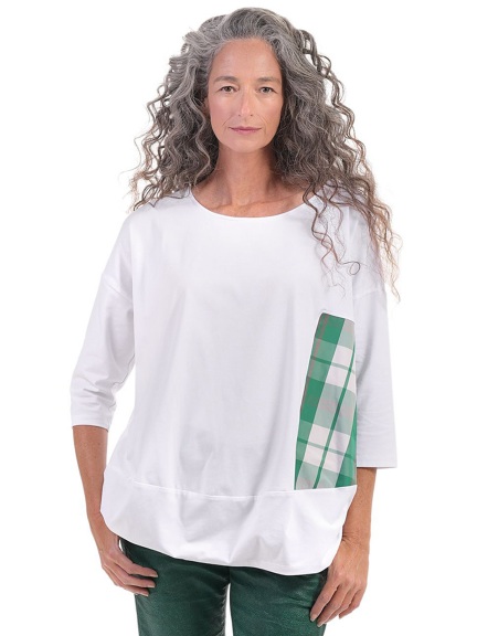 Clover Plaid Cotton Tee by Alembika