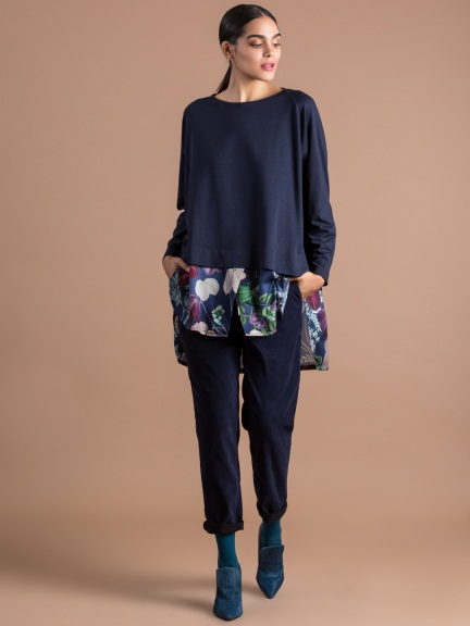 Cobalt Floral Layered Top by Alembika