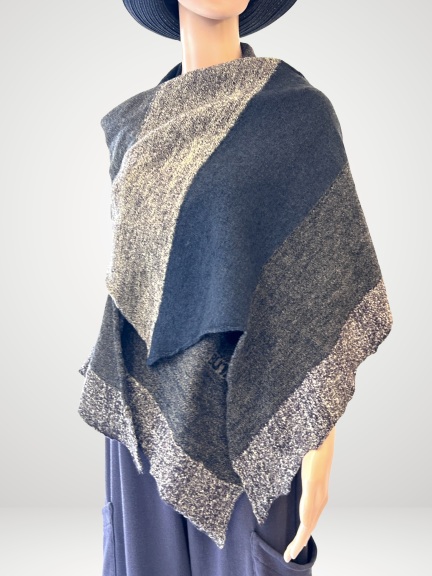 Colorblock Wool Shawl by Butapana