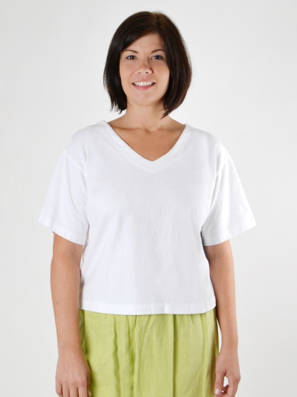 Crop V-Neck Shirt by PacifiCotton
