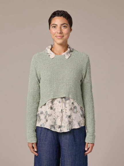 Curved Crop Sweater by Cut Loose