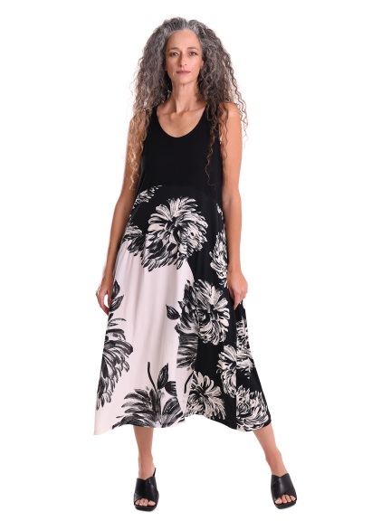 Dahlia Print Sleeveless Maxi Dress by Alembika
