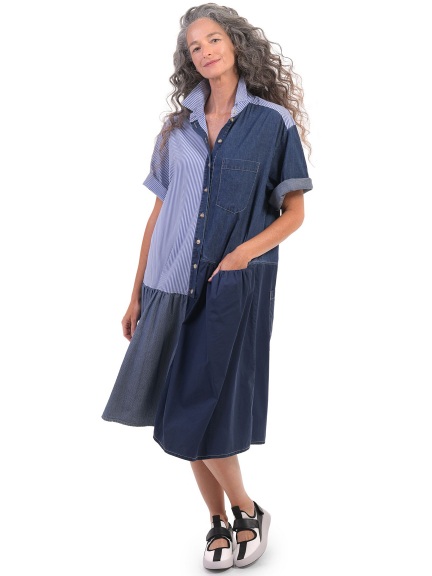 Denim Mixed Media Dress