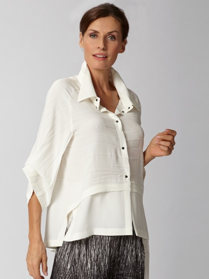 Draped Sleeve Shirt by Babette at Hello Boutique
