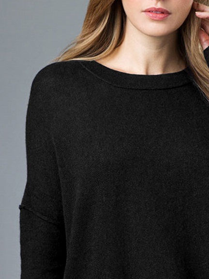 Easy Ballet Neck Pullover by Kinross Cashmere