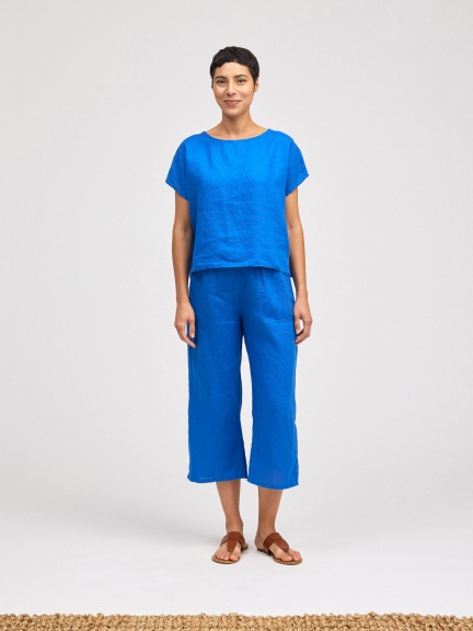 Cut Loose | Hanky Linen Full Crop Pant in Cashew