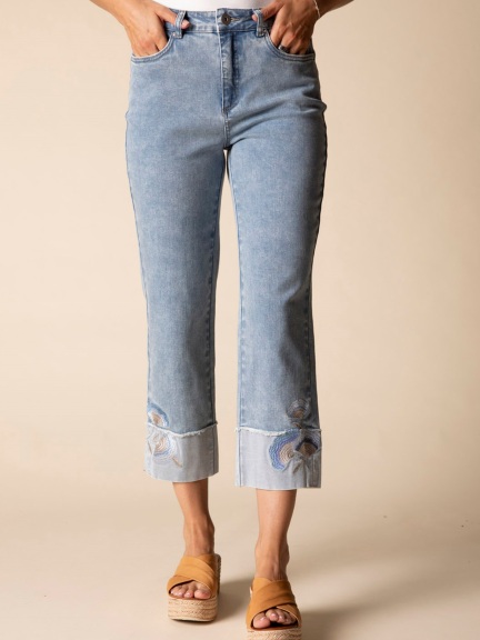 Embroid Cuff Capri by Habitat