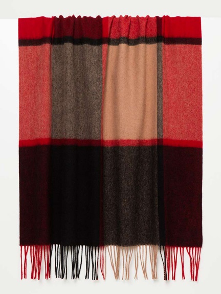 Exploded Plaid Wool Scarf by Kinross Cashmere