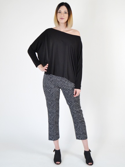 Fence Print Jerry Ankle Pant by Peace Of Cloth