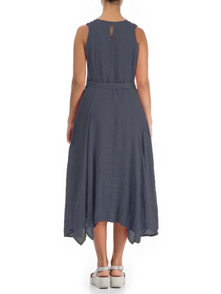 knee length dresses for ladies Grizas Petal Linen Dress – Essential Elements Chicago
