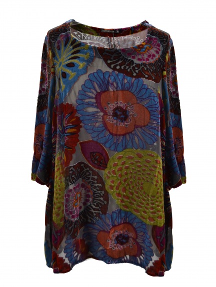 Floral Velvet Tunic by Grizas at Hello Boutique