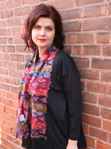 Floral Stripe Wool Scarf by Butapana