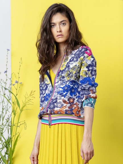 Floral Zip Bomber by Ivko at Hello Boutique