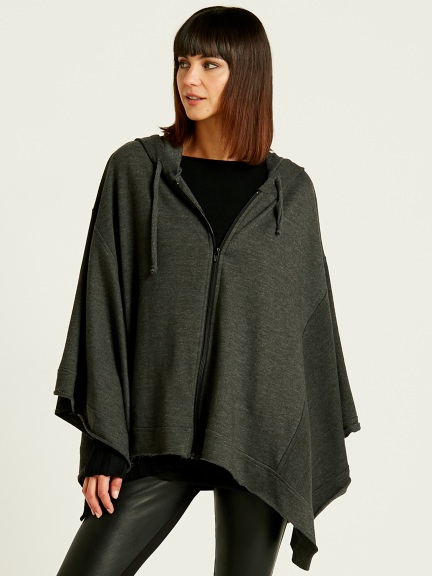 French Terry Zipped Up Poncho by Planet
