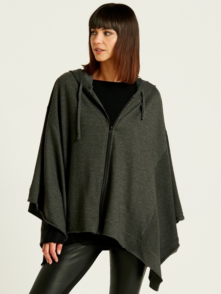 French Terry Zipped Up Poncho by Planet by Lauren G