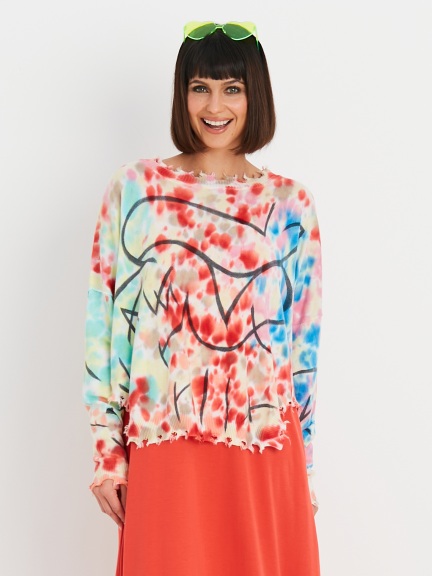 ADORA Drop Shoulder Graffiti Sweater main image 0