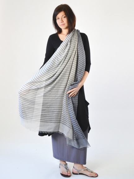 Gray Stripe Scarf by Sciale at Hello Boutique