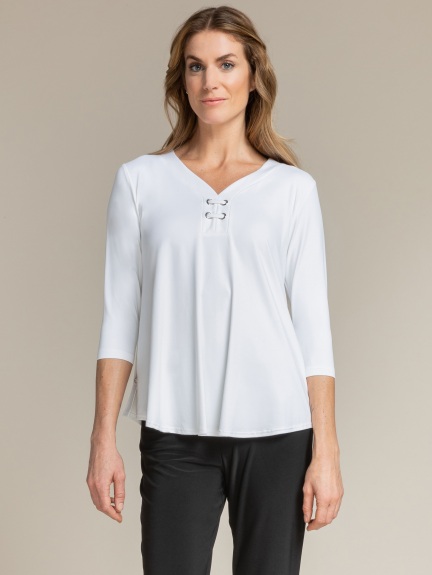 Halo 3/4 Sleeve Henley Top by Sympli