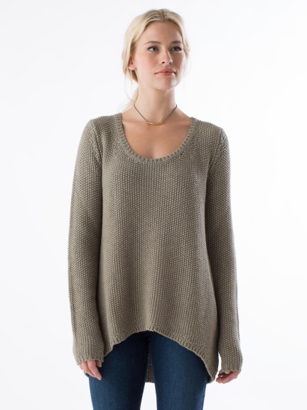 Hi Lo Textured U-Neck by Margaret O'Leary at Hello Boutique