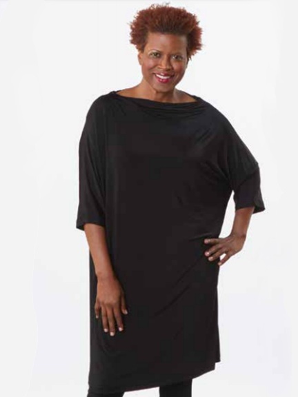plus size knit dresses with sleeves Navy Rib Knit Long Sleeve Plus Dress