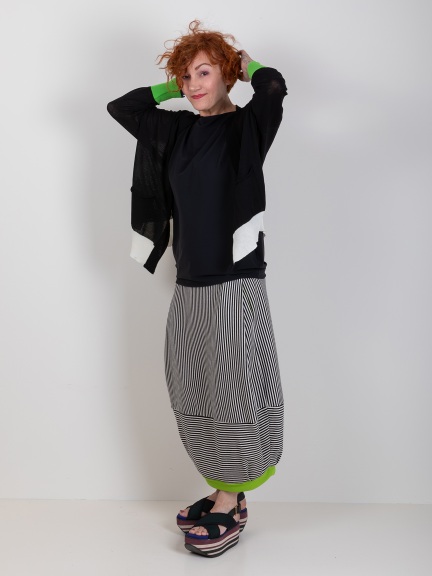 Knit Striped Balloon Skirt by Chiara Cocol