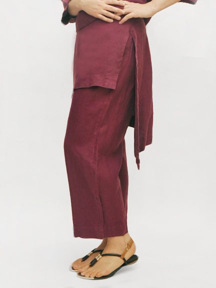 Light Linen Asymmetrical Pant by Bryn Walker
