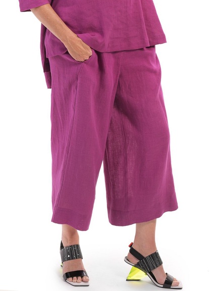 Linen Button Fly Wide Leg Pant by Alembika