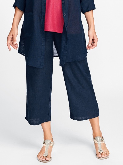 Linen Crop Flood Pant by Flax